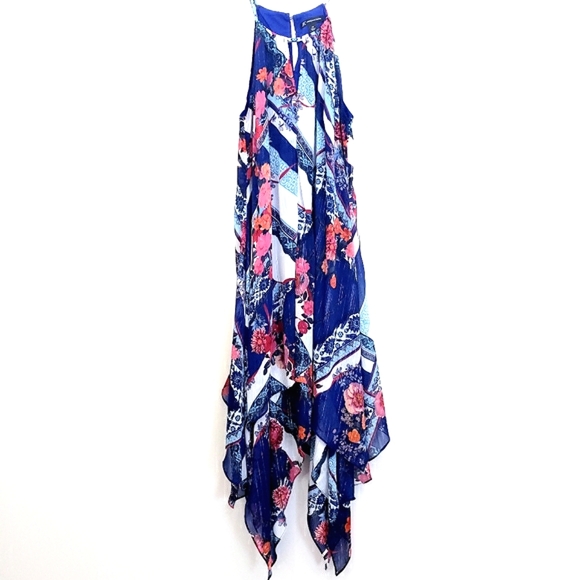 Nwot  INC International Concepts Halter  Metallic Hem Floral  Dress - Picture 8 of 10